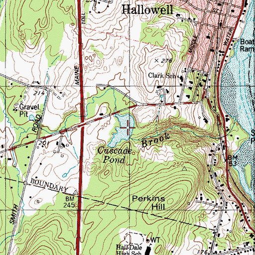Topographic Map of Cascade Pond, ME