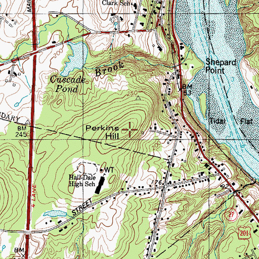 Topographic Map of Perkins Hill, ME