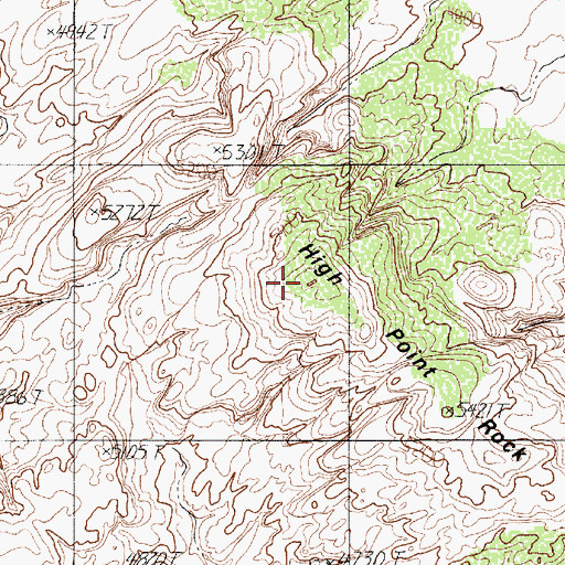 Topographic Map of High Point Rock, AZ