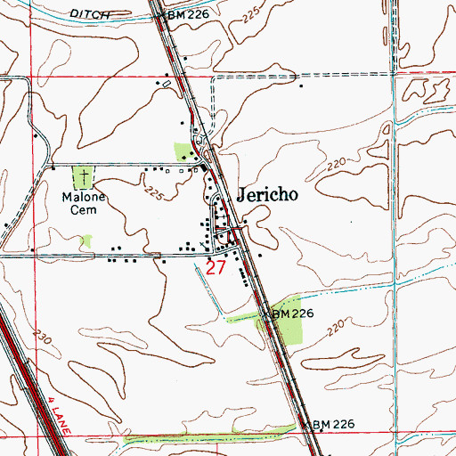 Topographic Map of Jericho, AR