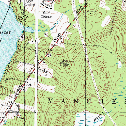 Topographic Map of Friends Cemetery, ME