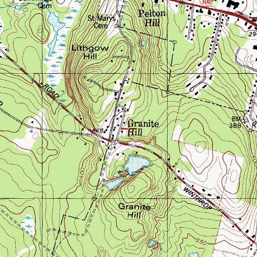 Topographic Map of Granite Hill, ME
