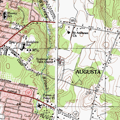 Topographic Map of Capital Area Technical Center, ME