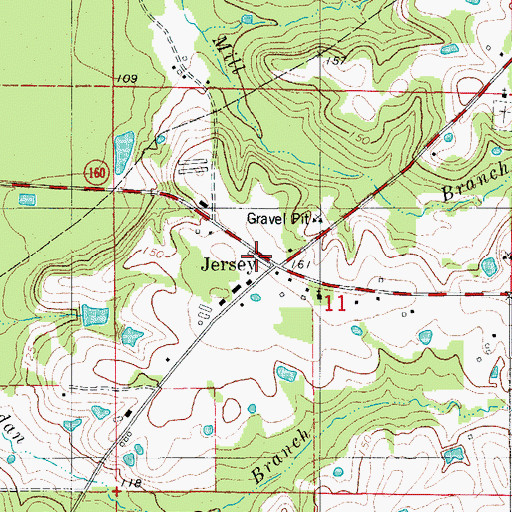 Topographic Map of Jersey, AR