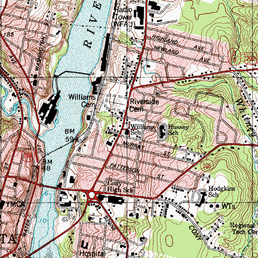 Topographic Map of Williams School, ME