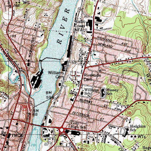 Topographic Map of Williams Cemetery, ME