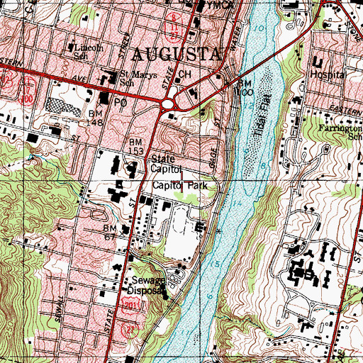 Topographic Map of Capitol Park, ME