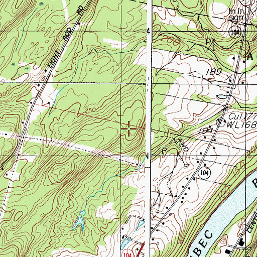 Topographic Map of First Union Church, ME