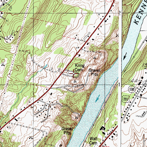 Topographic Map of Kling Cemetery, ME