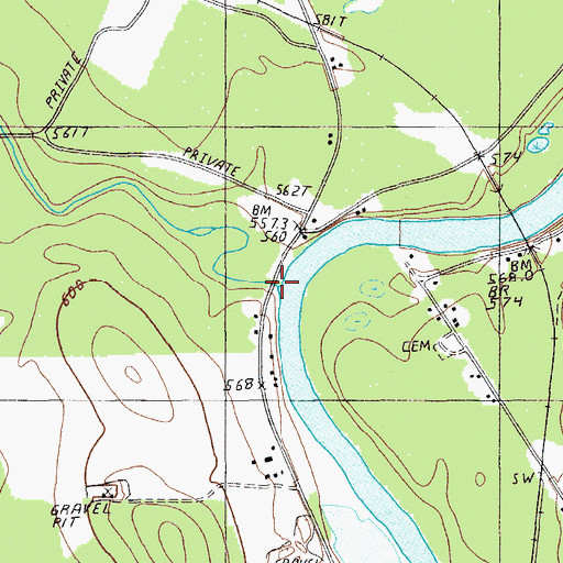 Topographic Map of Little Machias River, ME