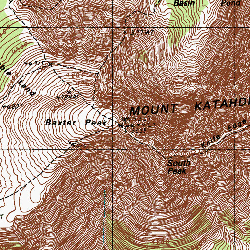 Topographic Map of Mount Katahdin, ME