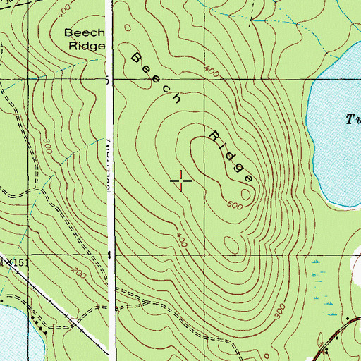 Topographic Map of Beech Ridge, ME