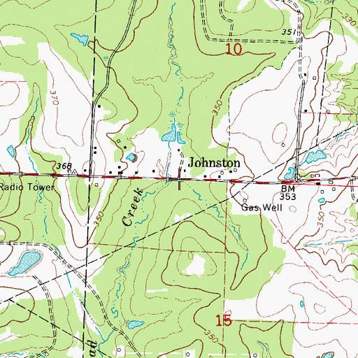 Topographic Map of Johnston, AR