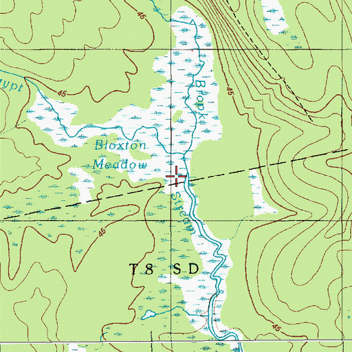 Topographic Map of Bloxton Meadow, ME