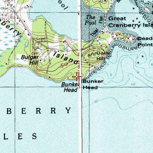 Topographic Map of Bunker Head, ME
