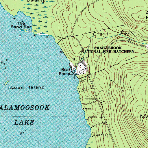 Topographic Map of Craig Pond Brook, ME