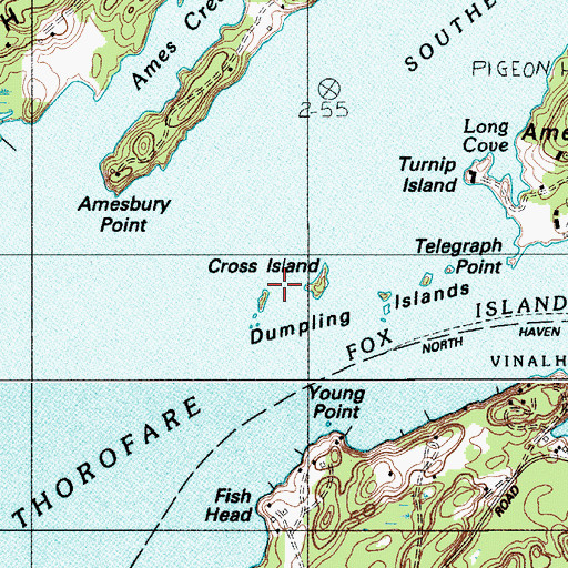 Topographic Map of Dumpling Island, ME