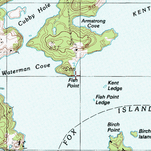 Topographic Map of Fish Point, ME