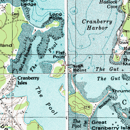 Topographic Map of Fish Point, ME