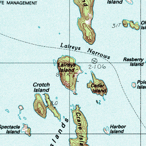 Topographic Map of Lawrys Island, ME