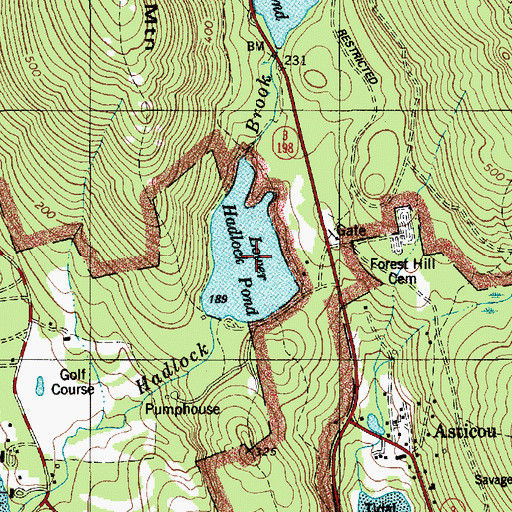 Topographic Map of Lower Hadlock Pond, ME