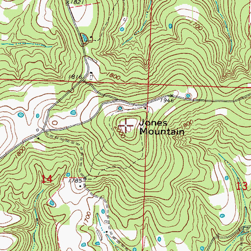 Topographic Map of Jones Mountain, AR