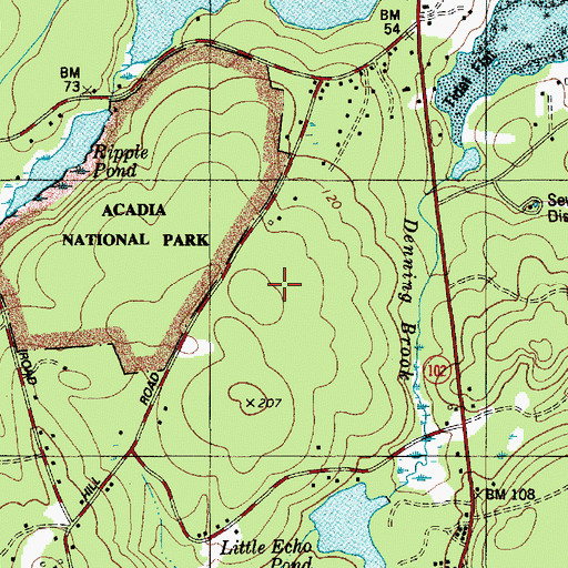 Topographic Map of Mount Desert Island, ME