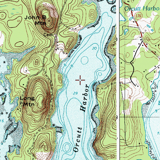 Topographic Map of Orcutt Harbor, ME
