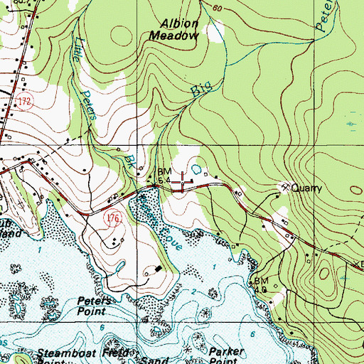 Topographic Map of Peters Brook, ME
