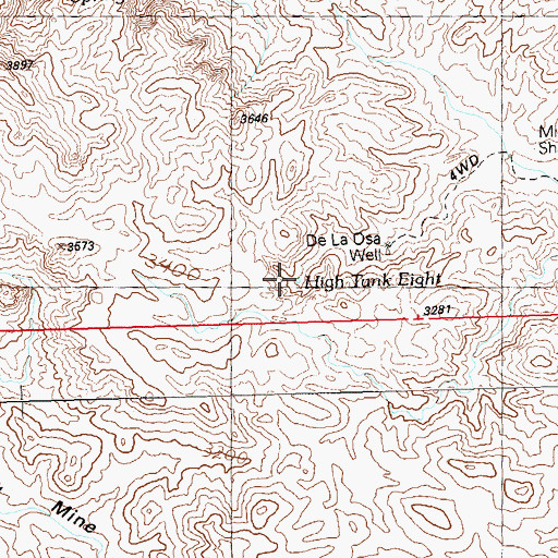 Topographic Map of High Tank, AZ