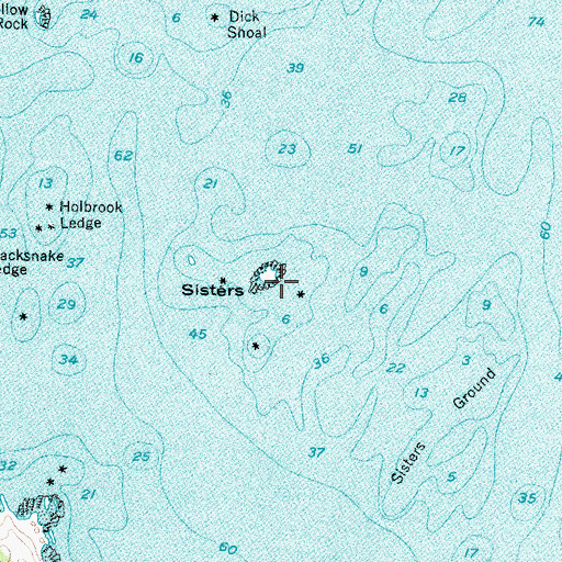 Topographic Map of Sisters Island, ME