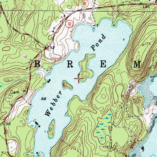 Topographic Map of Webber Pond, ME
