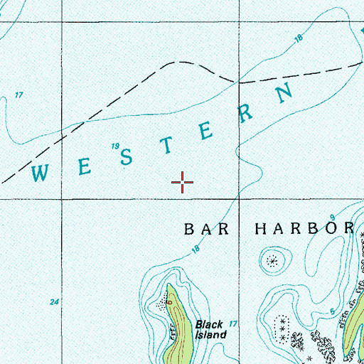 Topographic Map of Western Bay, ME