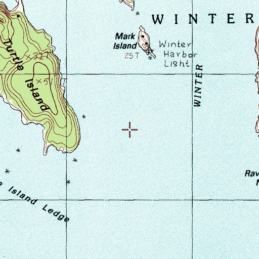 Topographic Map of White Ledge, ME