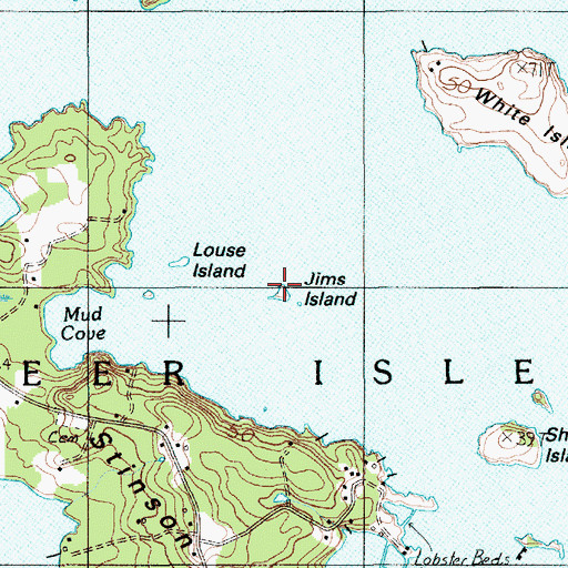 Topographic Map of Jims Island, ME