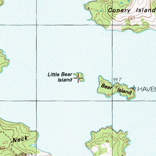 Topographic Map of Little Bear Island, ME