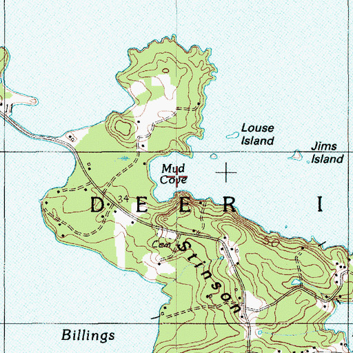 Topographic Map of Mud Cove, ME
