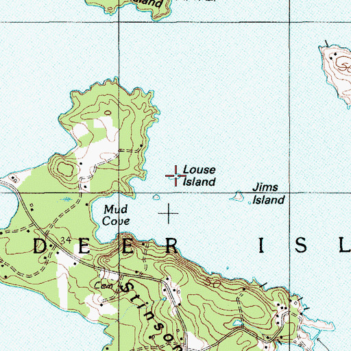 Topographic Map of Louse Island, ME