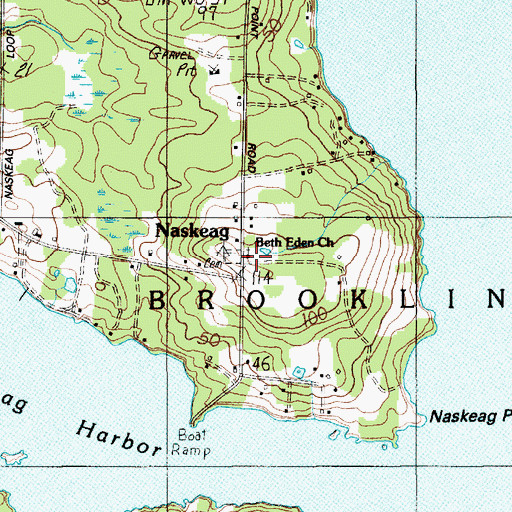 Topographic Map of Beth Eden Church, ME