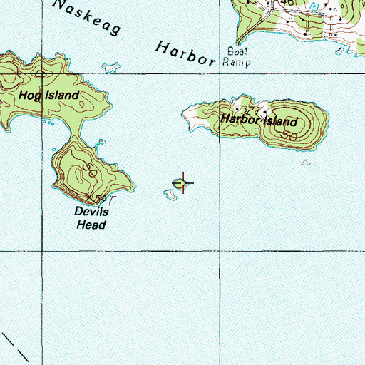 Topographic Map of Sellers Island, ME