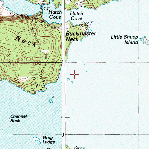 Topographic Map of Buckmaster Ledge, ME