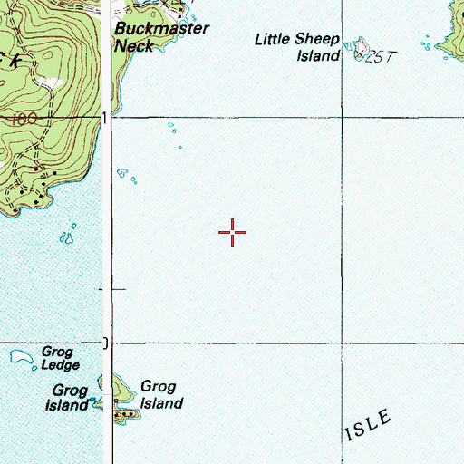 Topographic Map of Door Lege, ME
