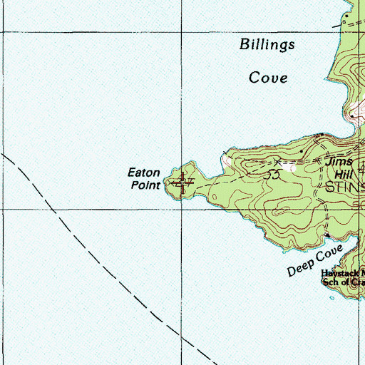 Topographic Map of Eaton Point, ME