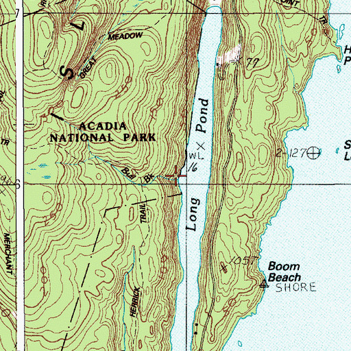 Topographic Map of Bull Brook, ME