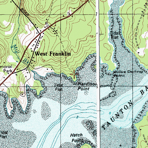 Topographic Map of Hardison Point, ME