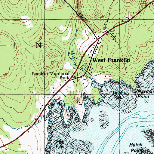 Topographic Map of Franklin Memorial Park, ME