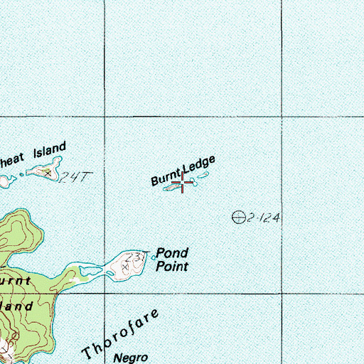 Topographic Map of Burnt Ledge, ME