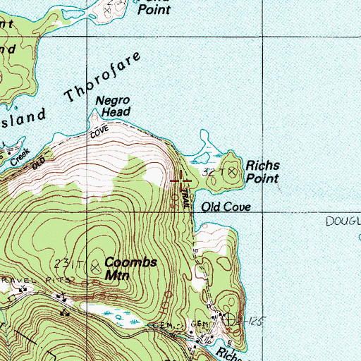 Topographic Map of Old Cove Trail, ME
