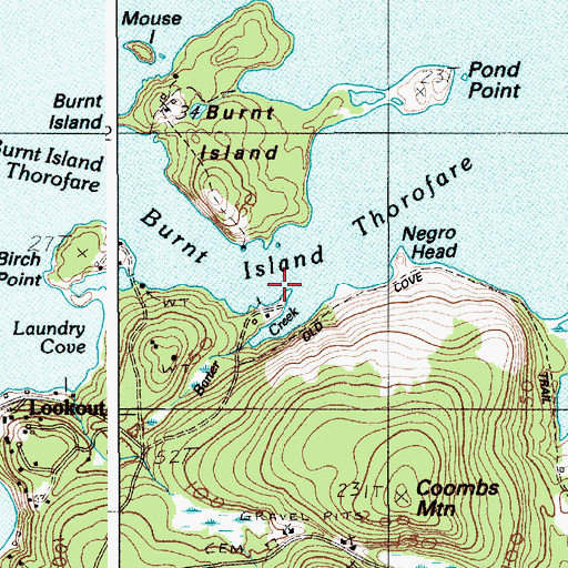 Topographic Map of Barter Creek, ME