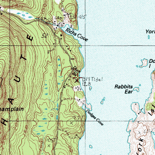 Topographic Map of Duck Brook, ME